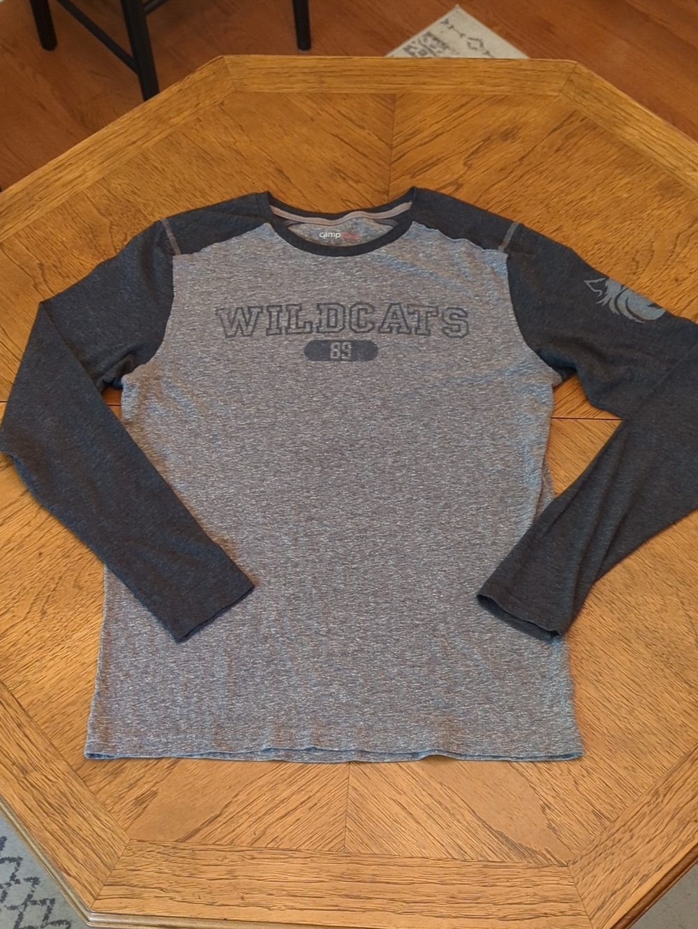 Collegiate-Style Wildcats Heather Gray Long-Sleeve Raglan Shirt